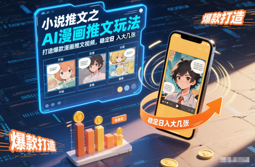 小说推文之AI漫画推文玩法，打造爆款漫画推文视频，稳定日入大几张-云讯网创