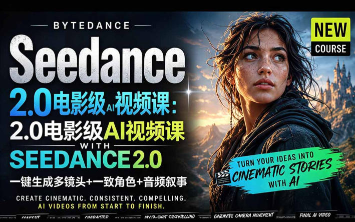 字节跳动的Seedance 2.0 AI电影视频生成制作教程,一键生成多镜头+一致角色+音频叙事-中英字幕-云讯网创