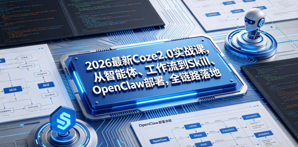 2026最新Coze2.0实战课,从智能体、工作流到Skill、OpenClaw部署,全链路落地-云讯网创