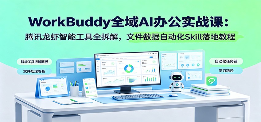 WorkBuddy全域AI办公实战课：腾讯龙虾智能工具全拆解，文件数据自动化Skill落地教程-云讯网创