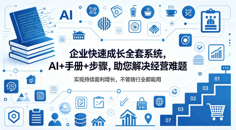 企业快速成长全套系统，AI+手册+步骤，助您解决经营难题，实现持续盈利增长，不管啥行业都能用-云讯网创