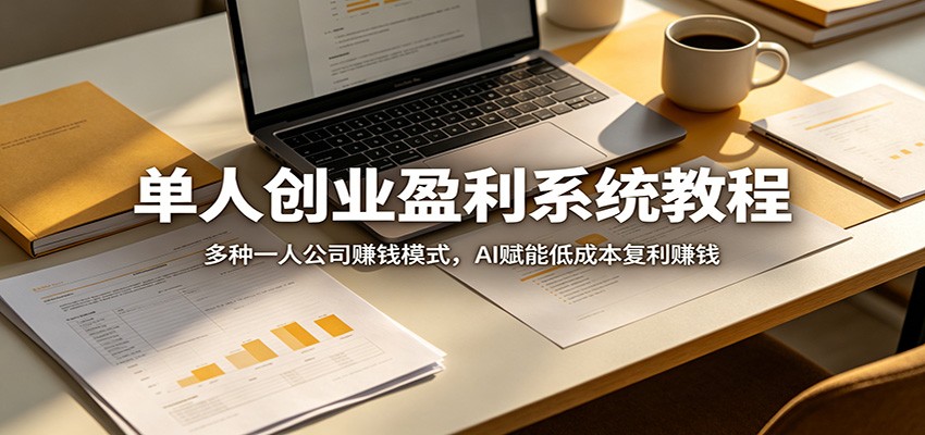 单人创业盈利系统教程：多种一人公司赚钱模式，AI赋能低成本复利赚钱-云讯网创