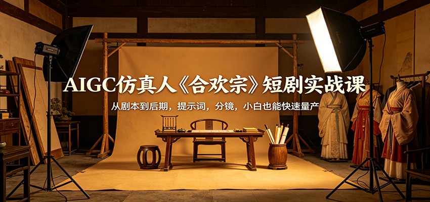 AIGC仿真人《合欢宗》短剧实战课：从剧本到后期，提示词，分镜，小白也能快速量产-云讯网创