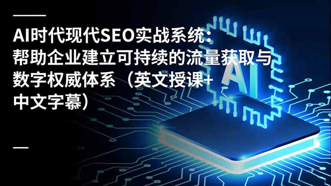 AI时代现代SEO实战系统：帮助企业建立可持续的流量获取与数字权威体系(英文授课+中文字幕-云讯网创