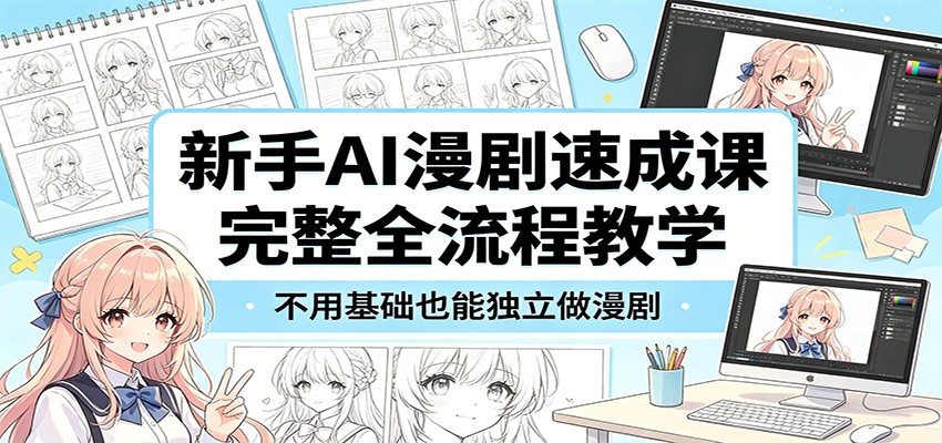 新手AI漫剧速成课：完整全流程教学，不用基础也能独立做漫剧-云讯网创