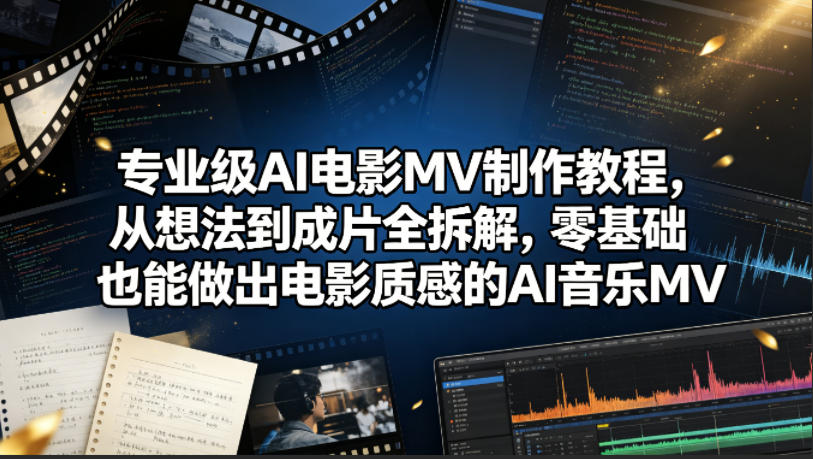 专业级AI电影MV制作教程，从想法到成片全拆解，零基础也能做出电影质感的AI音乐MV-云讯网创