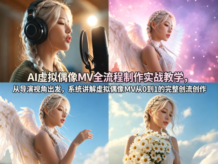 AI虚拟偶像MV全流程制作实战教学，从导演视角出发，系统讲解虚拟偶像MV从0到1的完整创作流程-云讯网创