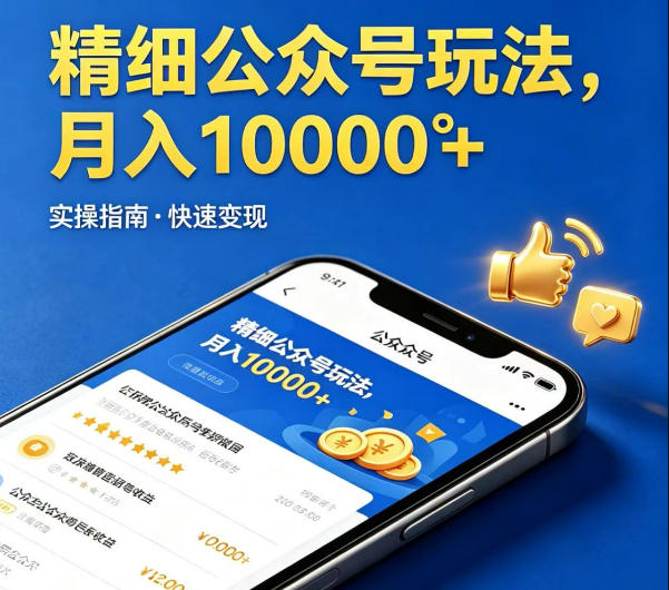 精细化公众号玩法，我们给你提供文章，你来负责发布，收益可观，月入1W+【揭秘】-云讯网创