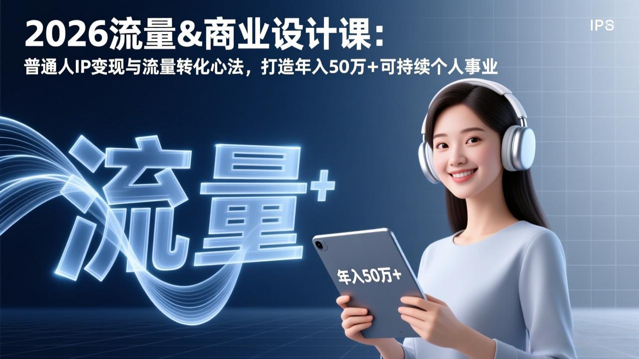 2026流量&商业设计课：普通人IP变现与流量转化心法，打造年入50万+可持续个人事业-云讯网创