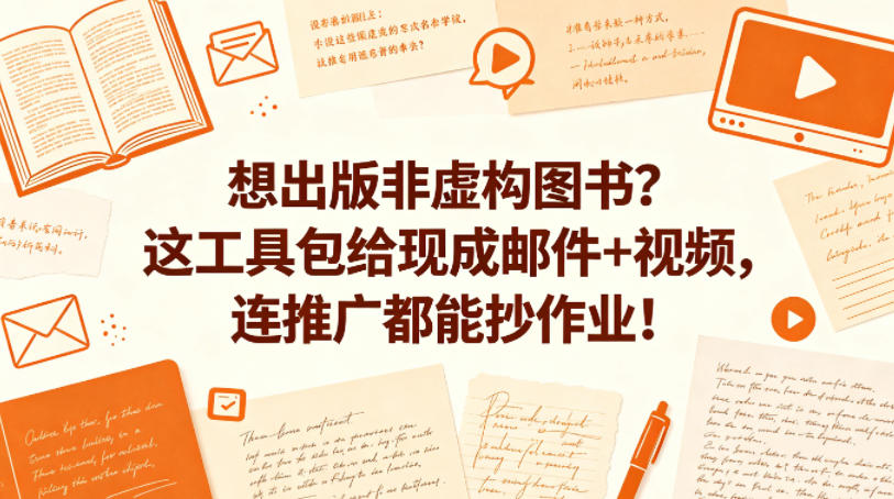 想出版非虚构图书？这工具包给现成邮件+视频，连推广都能抄作业！【原创双语字幕】-云讯网创