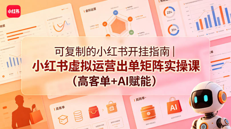 可复制的小红书开挂指南｜小红书虚拟运营出单矩阵实操课(高客单+AI赋能)-云讯网创