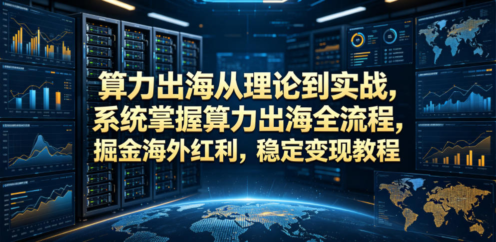 算力出海从理论到实战,系统掌握算力出海全流程,掘金海外红利,稳定变现教程-云讯网创