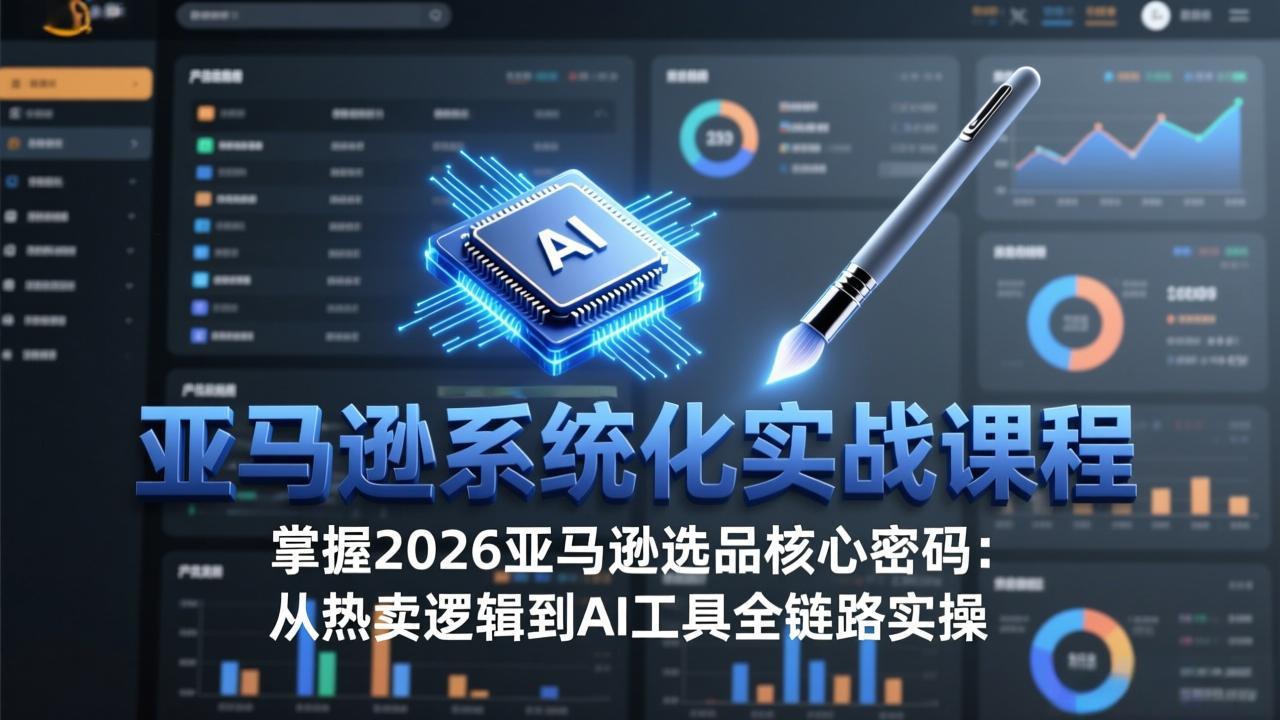 亚马逊系统化实战课-更新3月：2026最新选品方法论，从热卖原因分析到AI作图，提升选品成功率-云讯网创