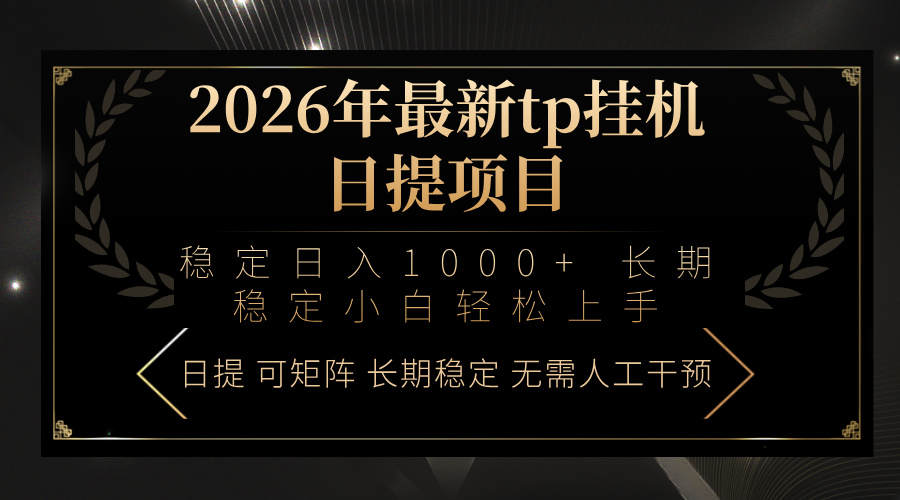2026年最新tp挂机日提项目：稳定日入1000+小白轻松上手-云讯网创