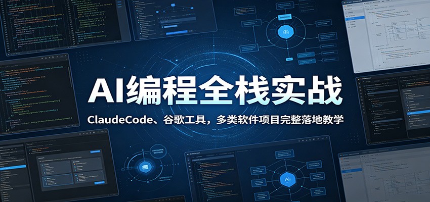 AI编程全栈实战：ClaudeCode、谷歌工具，多类软件项目完整落地教学-云讯网创