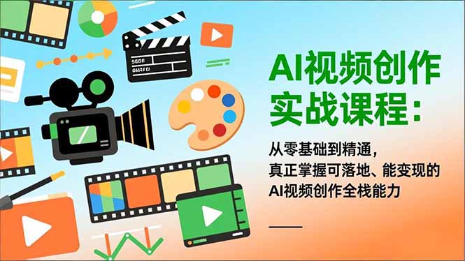 AI视频创作实战课程：从零基础到精通，真正掌握可落地、能变现的AI视频创作全栈能力-云讯网创