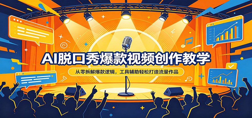 AI脱口秀爆款视频创作教学：从零拆解爆款逻辑，工具辅助轻松打造流量作品-云讯网创