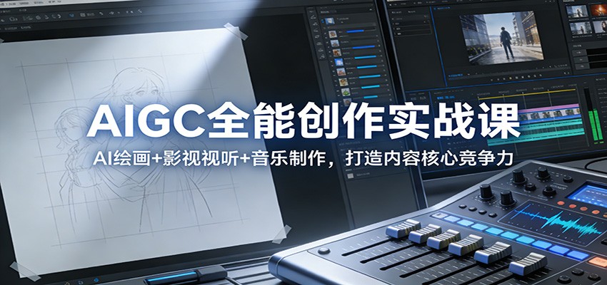 AIGC全能创作实战课：AI绘画+影视视听+音乐制作，打造内容核心竞争力-云讯网创