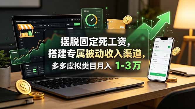 摆脱固定死工资，搭建专属被动收入渠道，多多虚拟类目月入 1-3 万-云讯网创