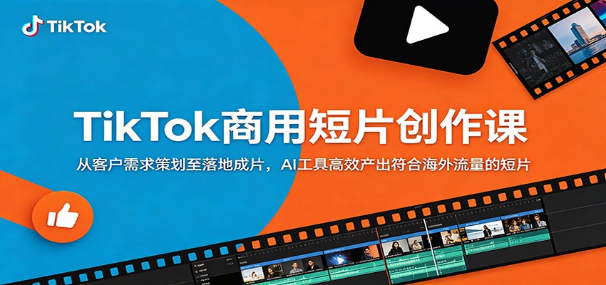 TikTok商用短片创作课:从客户需求策划至落地成片,AI工具高效产出符合海外流量的短片-云讯网创