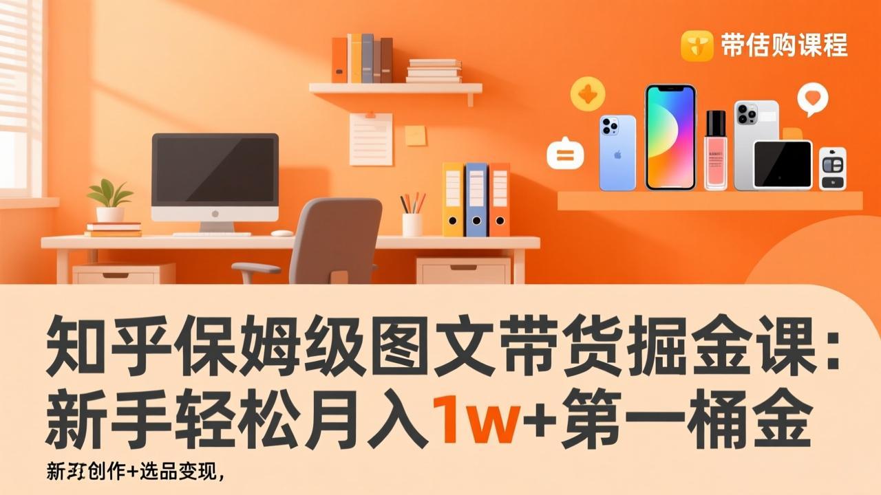 知乎保姆级图文带货掘金课：账号打造+爆文创作+选品变现，新手轻松月入1w+第一桶金-云讯网创