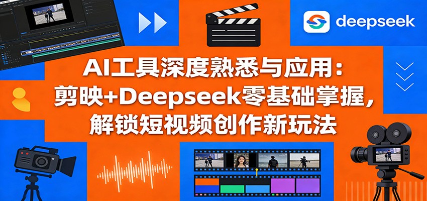 AI工具深度熟悉与应用：剪映+Deepseek零基础掌握，解锁短视频创作新玩法-云讯网创