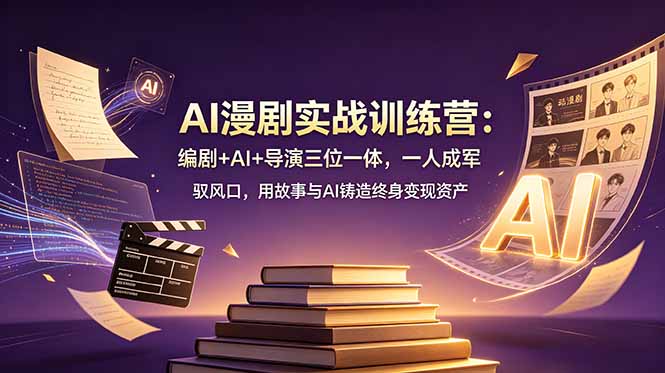 AI漫剧实战训练营：编剧+AI+导演三位一体，一人成军 驭风口，用故事与AI铸造终身变现资产-云讯网创