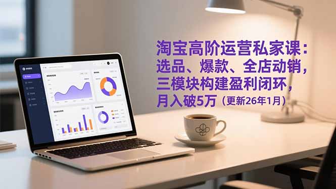 淘宝高阶运营私家课：选品、爆款、全店动销，三模块构建盈利闭环，月入破5万(更新26年1月-云讯网创