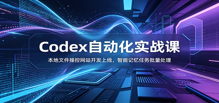 Codex自动化实战课：本地文件操控网站开发上线，智能记忆任务批量处理-云讯网创