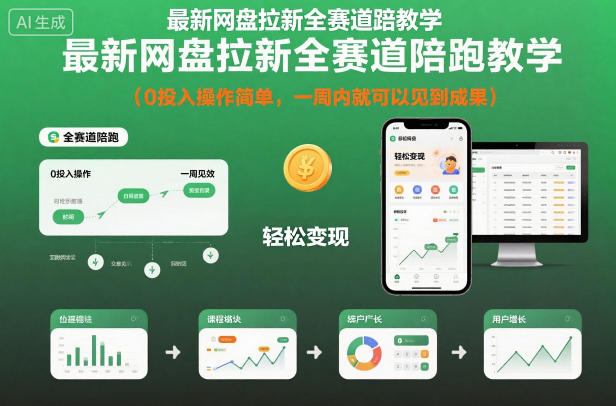 最新网盘拉新全赛道陪跑教学,0投入操作简单,一周内就可以见到成果-云讯网创