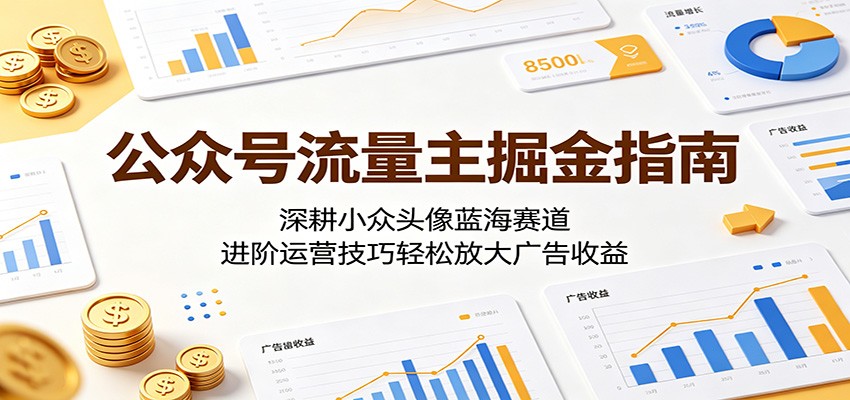 公众号流量主掘金指南：深耕小众头像蓝海赛道，进阶运营技巧轻松放大广告收益-云讯网创