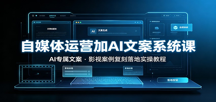 自媒体运营加AI文案系统课：：AI专属文案，影视案例复刻落地实操教程-云讯网创