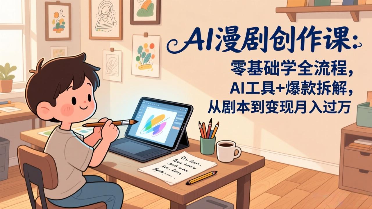 AI漫剧创作课：零基础学全流程，AI工具+爆款拆解，从剧本到变现月入过万-云讯网创