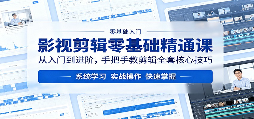 影视剪辑零基础精通课：从入门到进阶，手把手教剪辑全套核心技巧-云讯网创