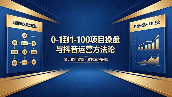 0-1到1-100怎么建？某大佬门徒课教透项目操盘底层逻辑+抖音运营必成方法论-云讯网创