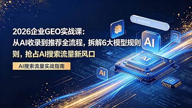 2026 企业GEO实战课:从AI收录到推荐全流程,拆解6大模型规则,抢占 AI 搜索流量新风口-云讯网创