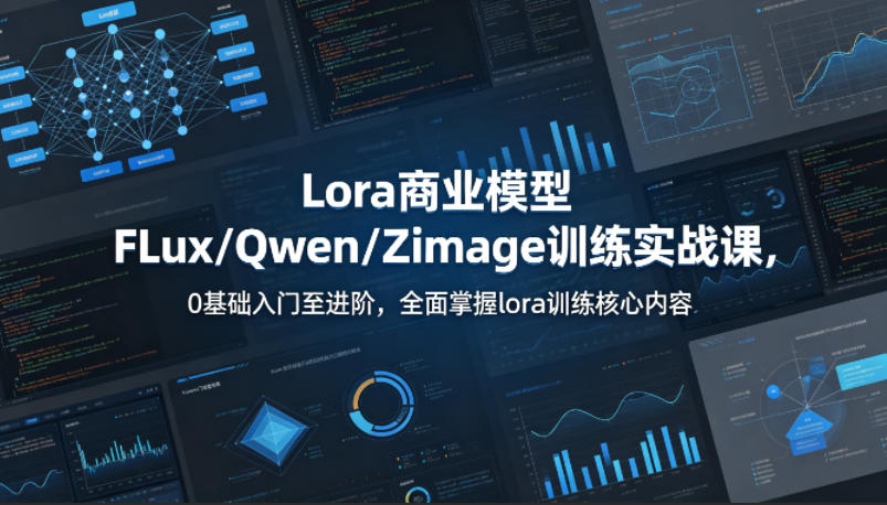 系统性学习Lora商业模型FLux／Qwen／Zimage训练实战课，0基础入门至进阶，全面掌握lora训练核心内容-云讯网创