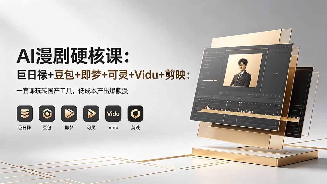 AI漫剧硬核课：巨日禄+豆包+即梦+可灵+Vidu+剪映：一套课玩转国产工具，低成本产出爆款漫剧-云讯网创
