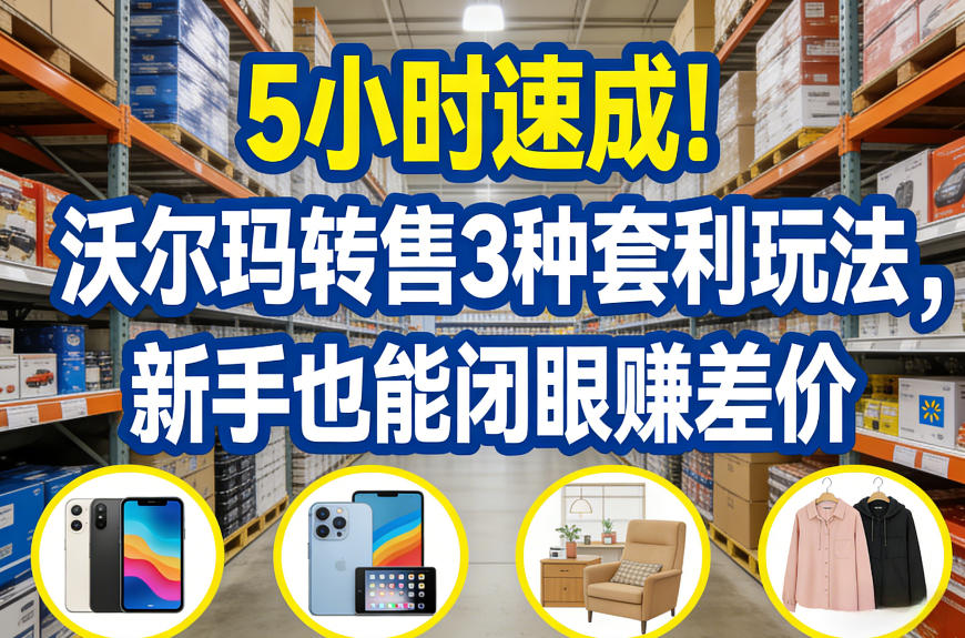 5小时速成！沃尔玛转售3种套利玩法，新手也能闭眼賺差价-云讯网创