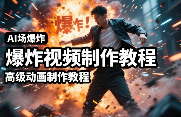 AI场景爆炸视频制作教程,利用人物实拍视频制作出高级的动画特效