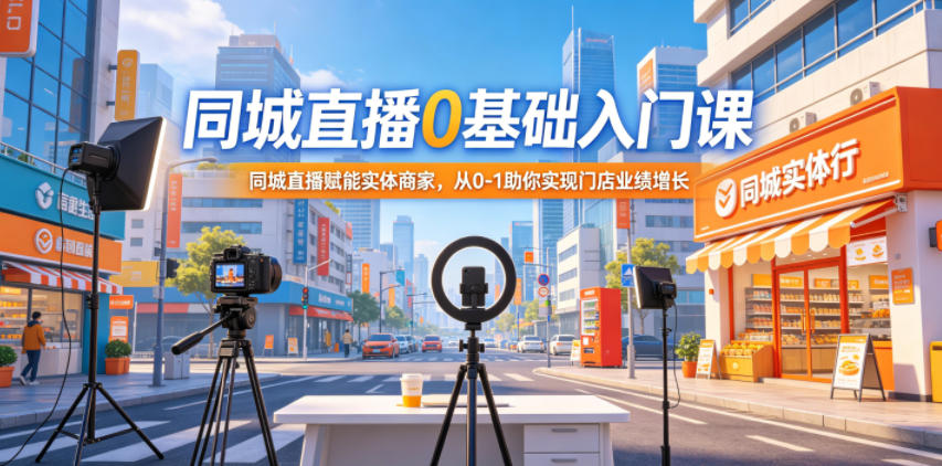 同城直播0基础入门课，同城直播赋能实体商家，从0-1助你实现门店业绩增长-云讯网创