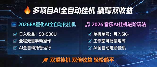 多项目AI自动挂机玩法：双重挂机，双倍收益，轻松躺平-云讯网创