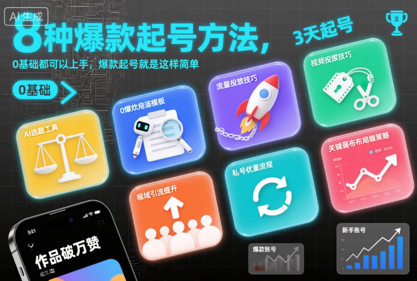 8种爆款起号方法，0基础都可以上手，爆款起号就是这样简单-云讯网创
