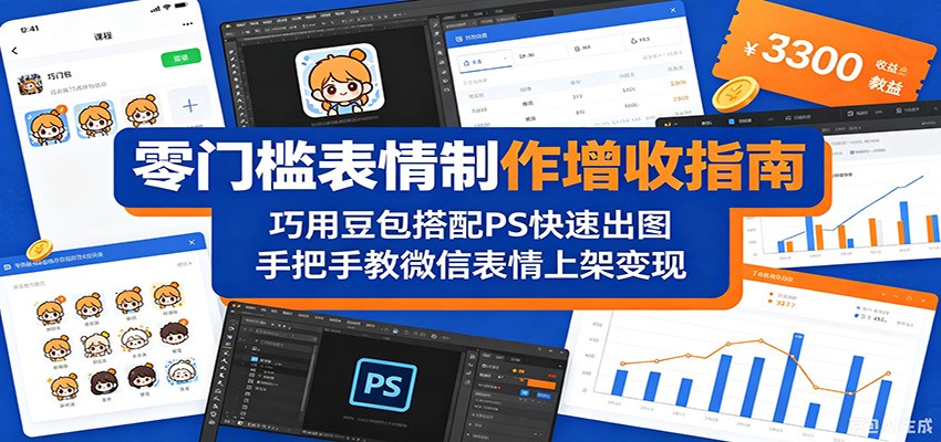 零门槛表情制作增收指南：巧用豆包搭配 PS 快速出图，手把手教微信表情上架变现-云讯网创