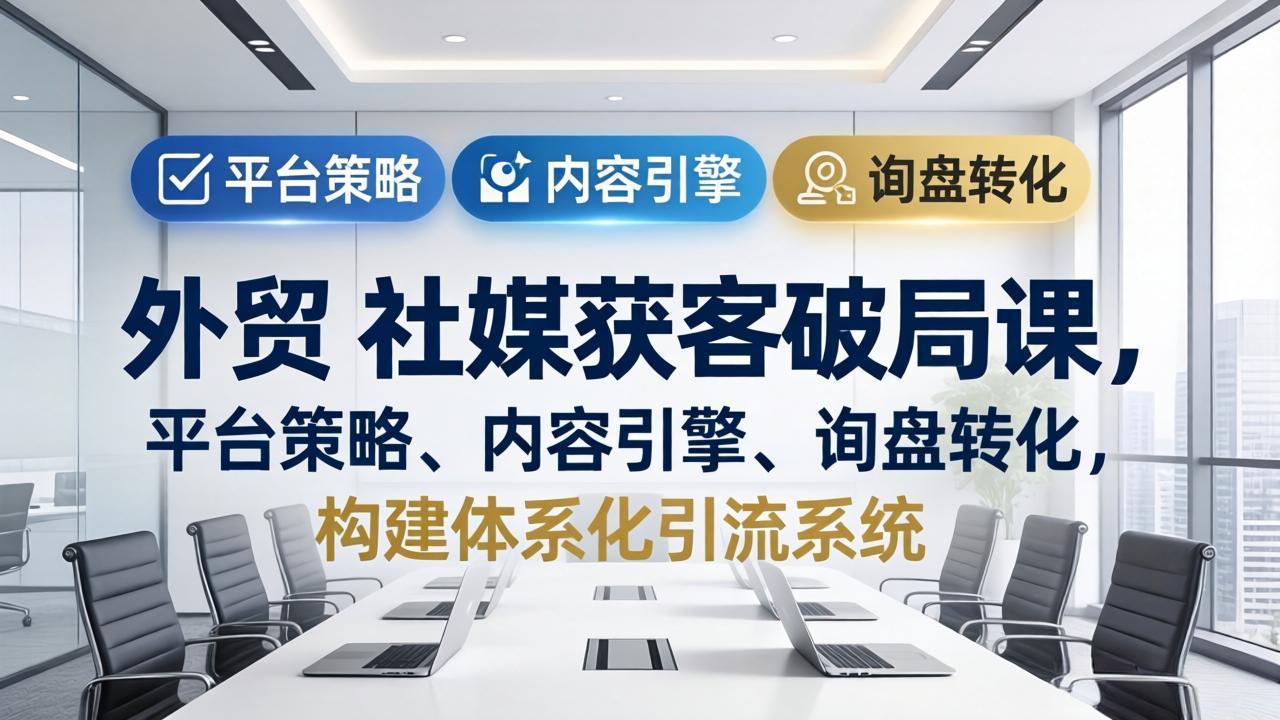 外贸 社媒获客破局课，平台策略、内容引擎、询盘转化，构建体系化引流系统(更新26年3月-云讯网创