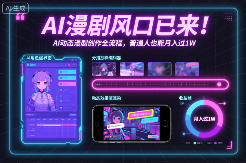 AI漫剧风口已来！AI动态漫剧创作全流程，普通人也能月入过1W-云讯网创