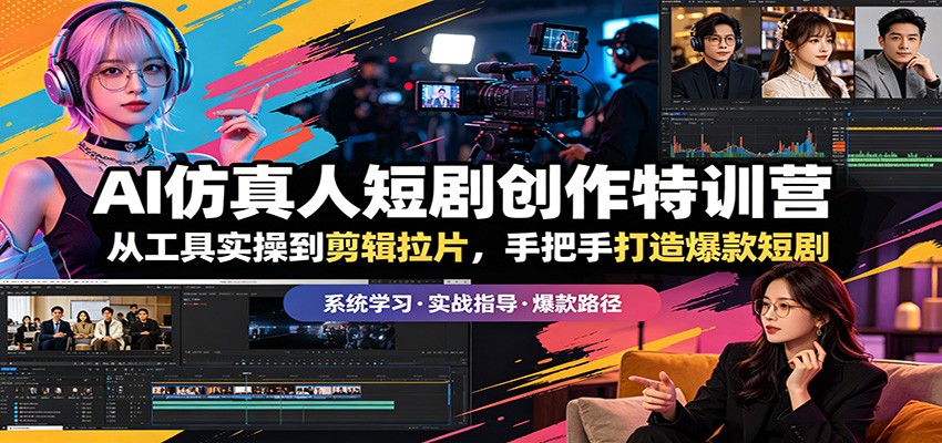 AI仿真人短剧创作特训营：从工具实操到剪辑拉片，手把手打造爆款短剧-云讯网创