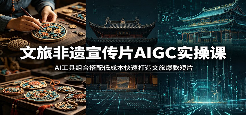文旅非遗宣传片AIGC实操课：AI工具组合搭配低成本快速打造文旅爆款短片-云讯网创