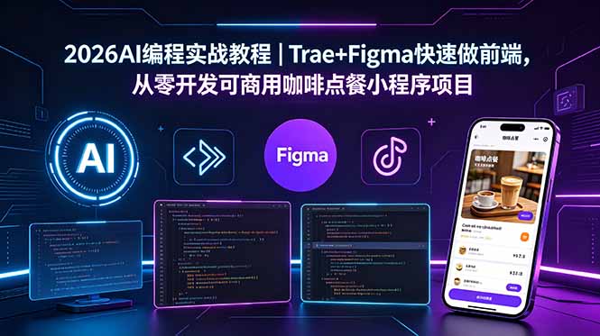 2026AI编程实战教程｜Trae+Figma快速做前端，从零开发可商用咖啡点餐小程序项目-云讯网创