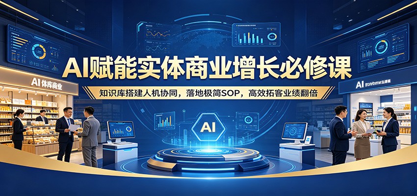 AI赋能实体商业增长必修课：知识库搭建人机协同，落地极简SOP，高效拓客业绩翻倍-云讯网创